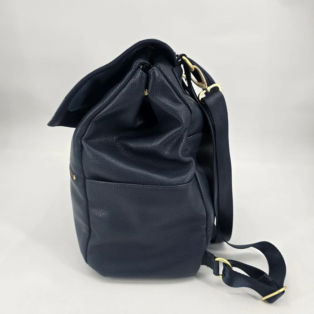 Freshly Picked Classic II Navy Blue Diaper Bag Backpack Gold Hardware Changing